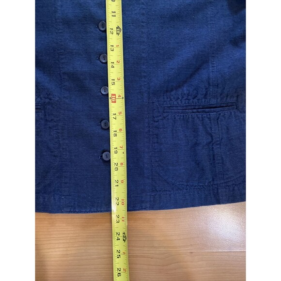 Eileen‎ Fisher Navy Blue Cotton Button Up Light Boxy Jacket -Size S - Picture 11 of 12
